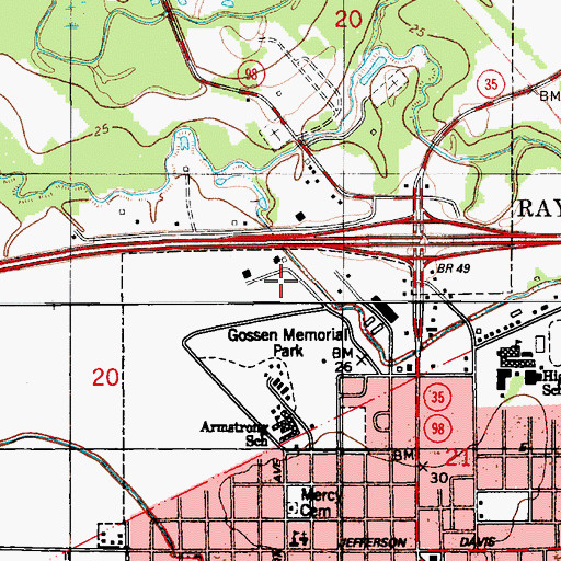 Topographic Map of Rayne Christian Child Care Center, LA