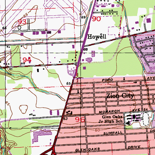 Topographic Map of Rhema Christian Learning Center, LA