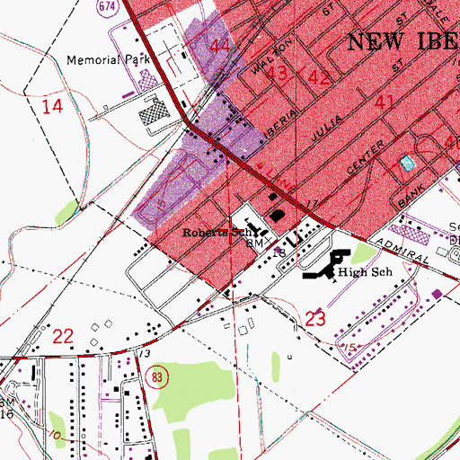 Topographic Map of Saint Annes Child Care Center and Preschool, LA