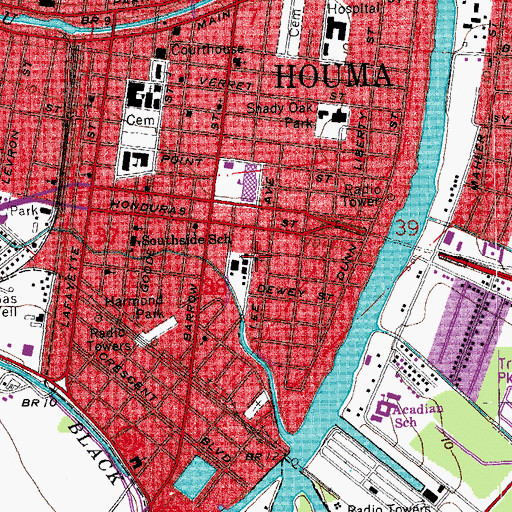 Topographic Map of Saint Lucy Day Care and Child Development Center, LA