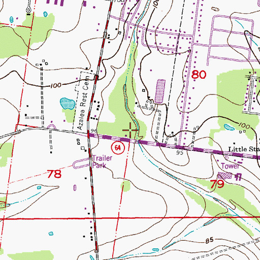 Topographic Map of Saint Patricks School, LA