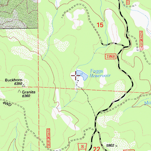 Topographic Map of Faggs Reservoir, CA