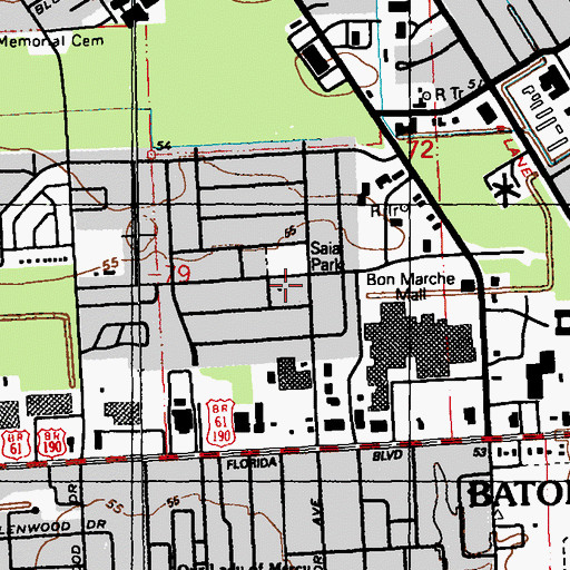 Topographic Map of Victory and Power Day Care and Learning Center, LA