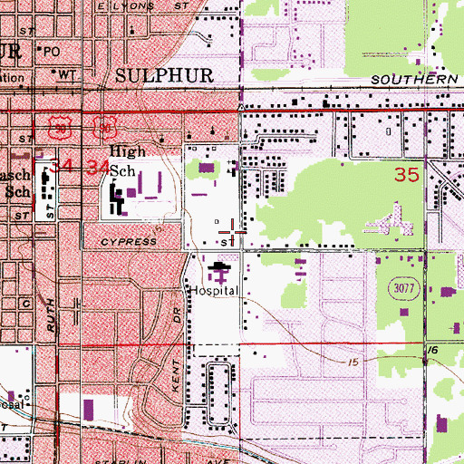 Topographic Map of Wee Wisdom Preschool, LA