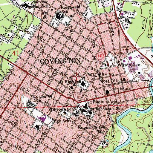 Topographic Map of YMCA Child Development Center, LA