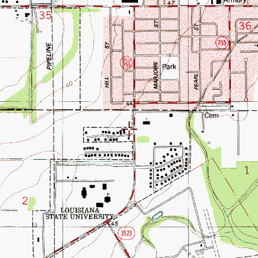 Topographic Map of Young World Child Care Center, LA
