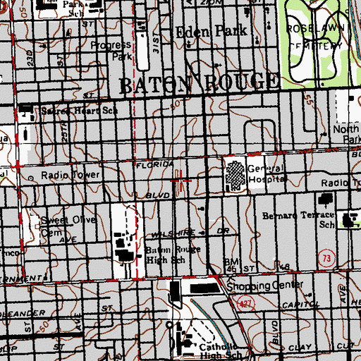 Topographic Map of YWCA Child Development Center, LA