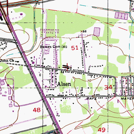 Topographic Map of Alsen Head Start Center School, LA