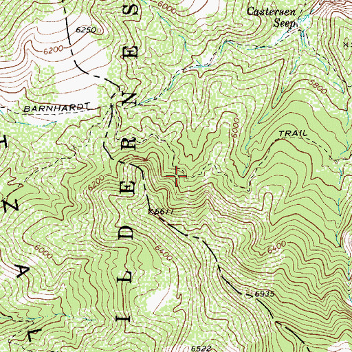 Topographic Map of Barnhardt Trail, AZ