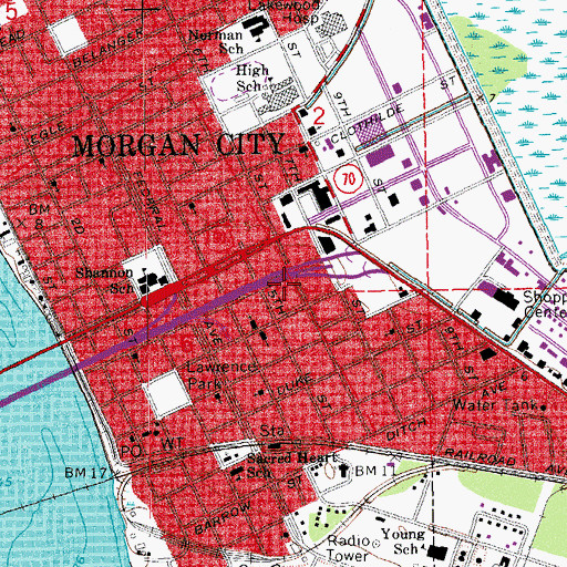 Topographic Map of Baby Bear Head Start Center School, LA