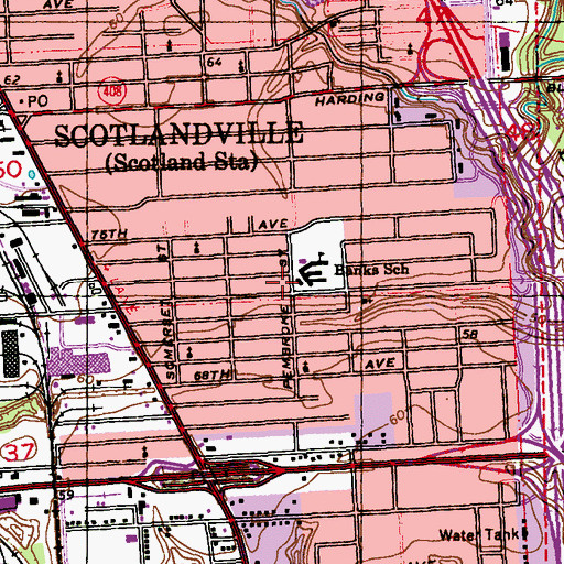 Topographic Map of Banks Head Start Center School, LA