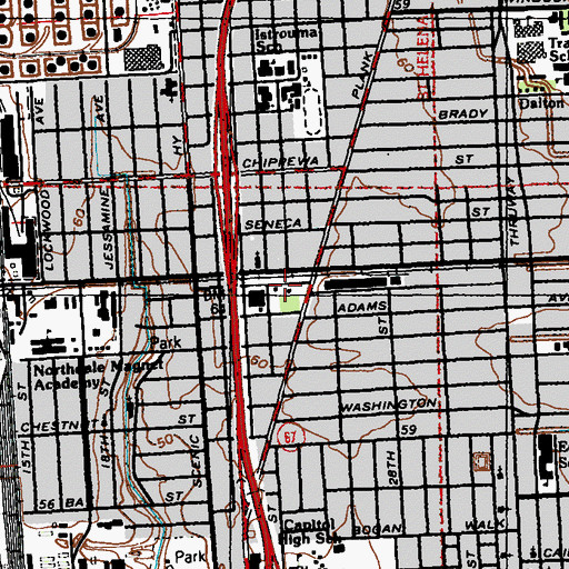 Topographic Map of Baton Rouge Christian Academy, LA