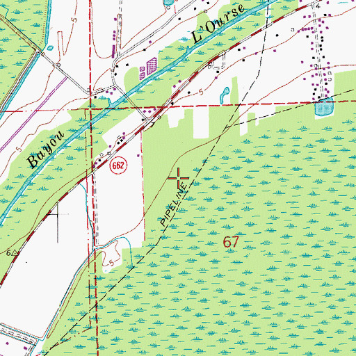 Topographic Map of Bayou L'Ourse Head Start School, LA
