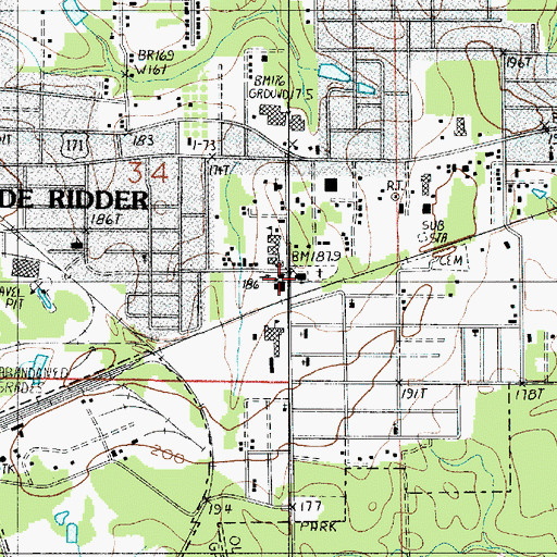 Topographic Map of Beauregard Head Start School, LA