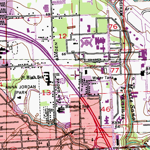 Topographic Map of C N Burrell Sr Christian Academy, LA