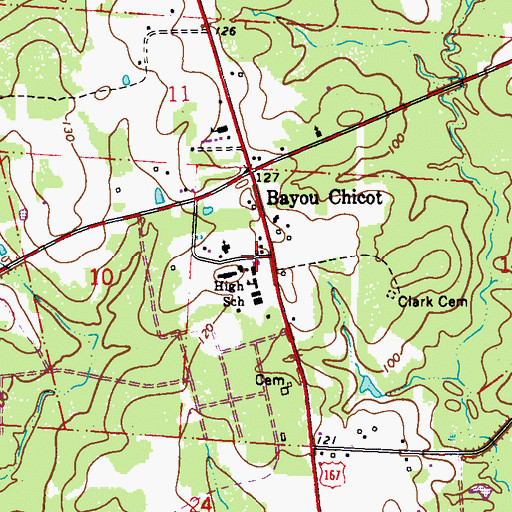 Topographic Map of Chicot Head Start School, LA
