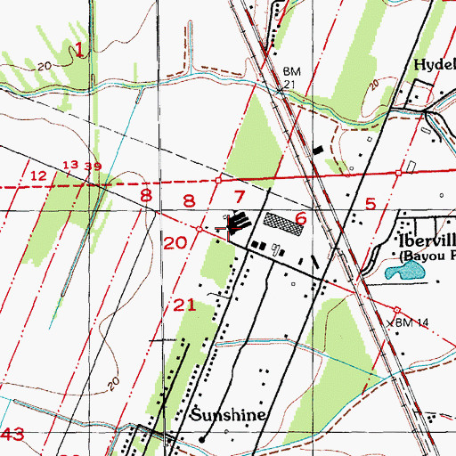 Topographic Map of East Iberville Head Start Center School, LA