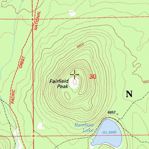 Topographic Map of Fairfield Peak, CA