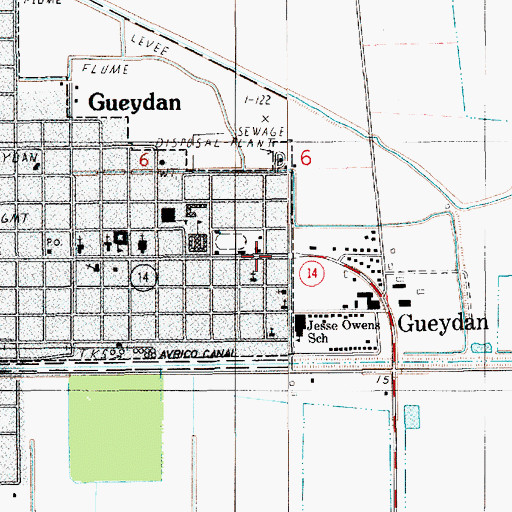 Topographic Map of Gueydan Head Start School, LA