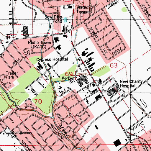 Topographic Map of Lafayette Early Head Start School, LA