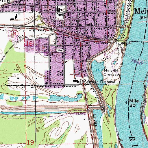 Topographic Map of Melville Head Start Center School, LA
