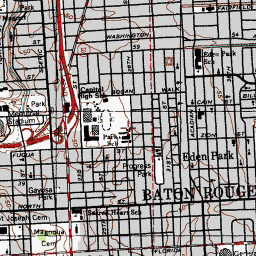 Topographic Map of New Horizon Head Start Center School, LA