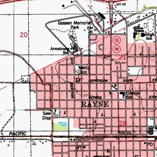 Topographic Map of Our Mother of Mercy Rayne Head Start School, LA