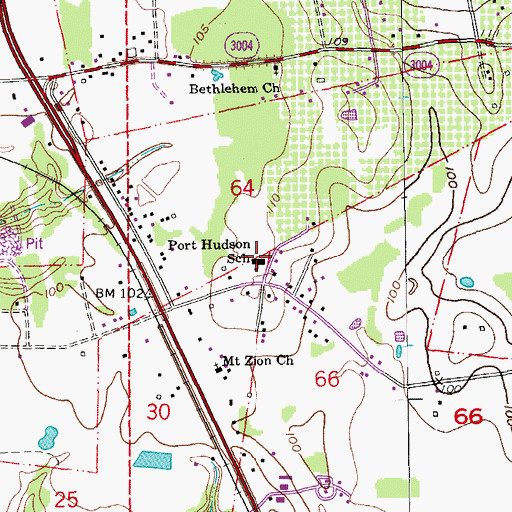 Topographic Map of Port Hudson Head Start Center School, LA