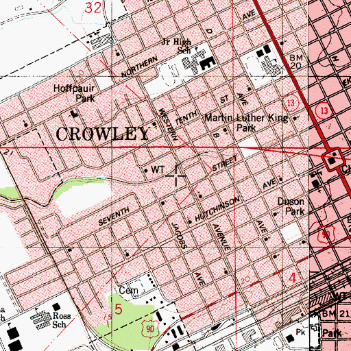 Topographic Map of Ross Head Start School, LA