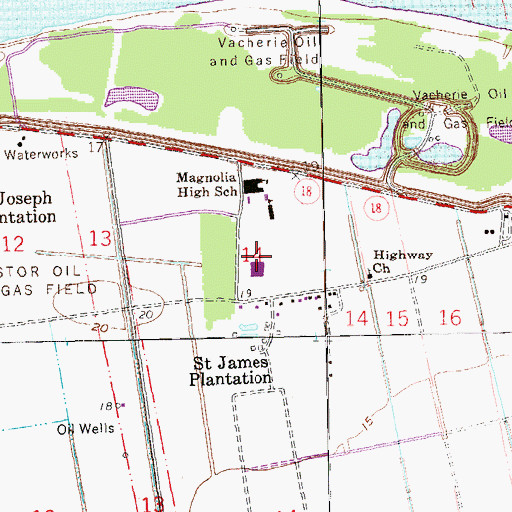 Topographic Map of Vacherie Head Start Center Number 2 School, LA