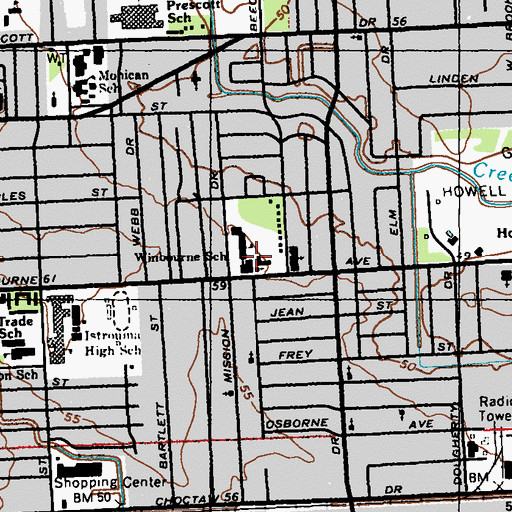 Topographic Map of YWCA Istrouma Early Head Start Center School, LA
