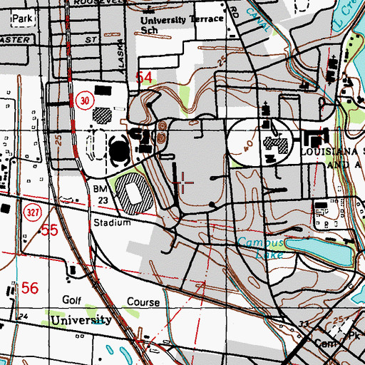 Topographic Map of Louisiana State University Agricultural Administration Building, LA