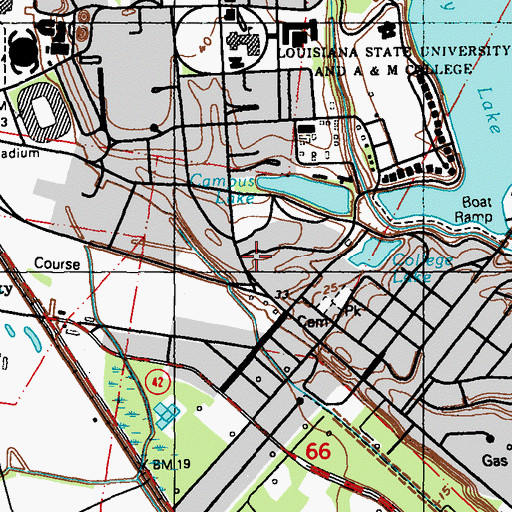 Topographic Map of Louisiana State University Agricultural Chemistry Building, LA