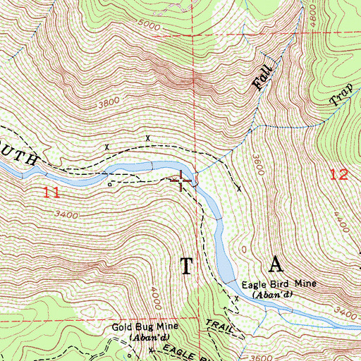 Topographic Map of Fall Creek, CA