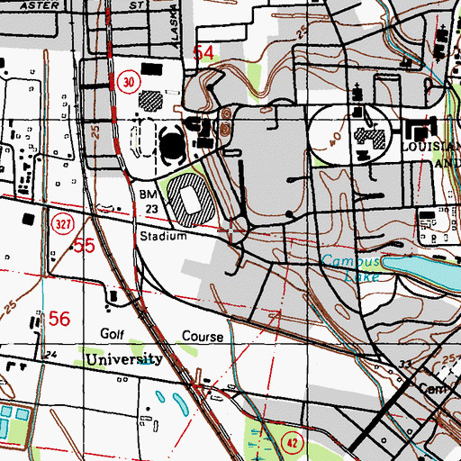 Topographic Map of Louisiana State University Audubon Sugar Factory, LA
