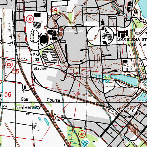 Topographic Map of Louisiana State University Center for Computation and Technology Annex, LA