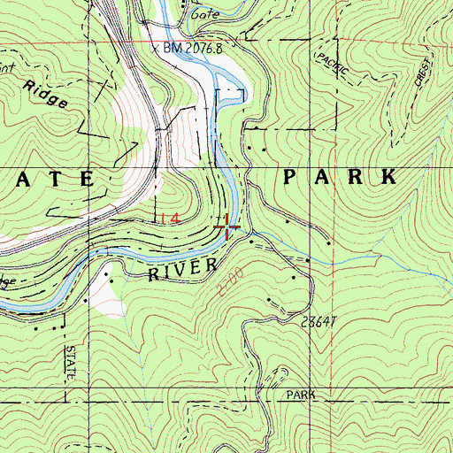 Topographic Map of Fall Creek, CA