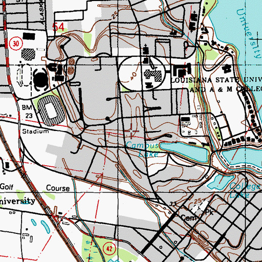 Topographic Map of Louisiana State University Choppin Hall, LA