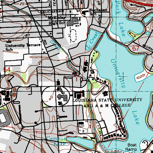 Topographic Map of Louisiana State University Energy Center Building, LA