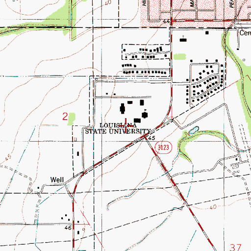 Topographic Map of Louisiana State University Eunice Campus Health and Physical Education Building, LA