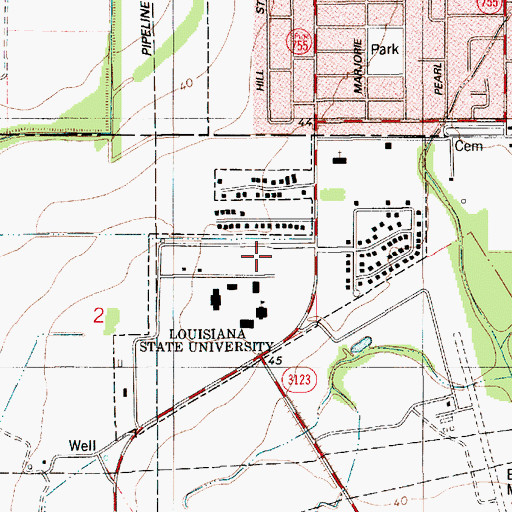 Topographic Map of Louisiana State University Eunice Campus Health Technology Building, LA