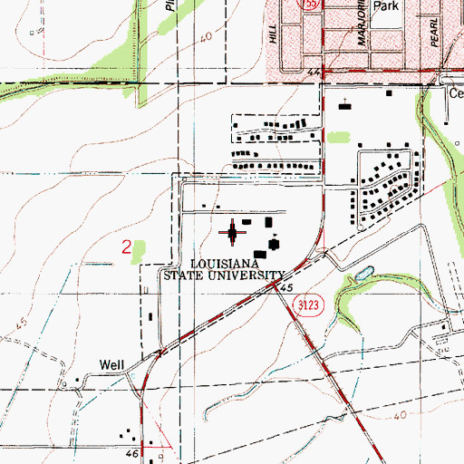 Topographic Map of Louisiana State University Eunice Campus Manuel Hall, LA