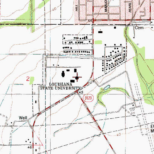 Topographic Map of Louisiana State University Eunice Campus Science Building, LA