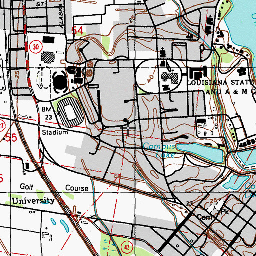 Topographic Map of Louisiana State University Food Science Building, LA