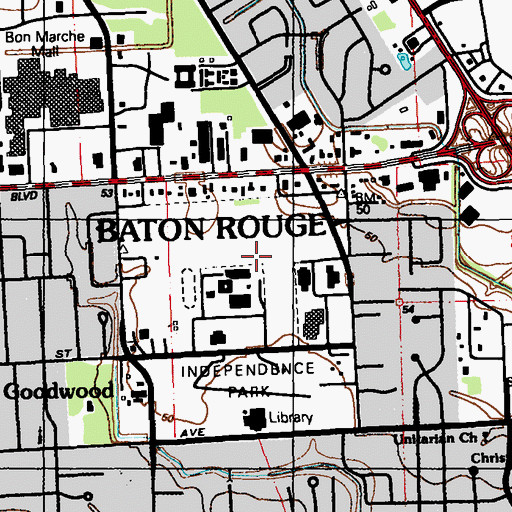 Topographic Map of Governor's Office Homeland Security and Emergency Prepardeness State Emergency Operations Center, LA