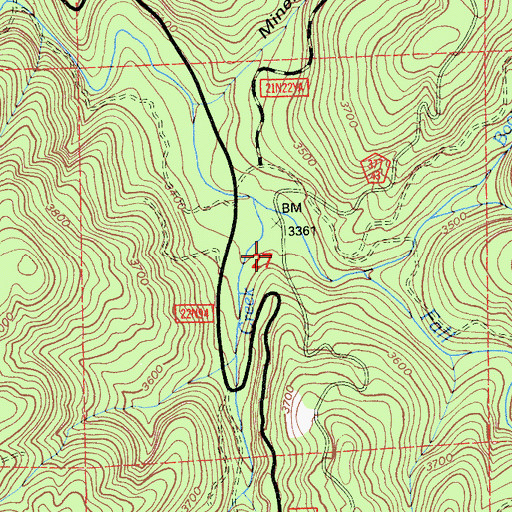 Topographic Map of Fall River Campground, CA