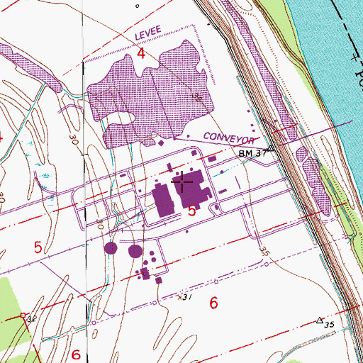 Topographic Map of Big Cajun II Power Station, LA