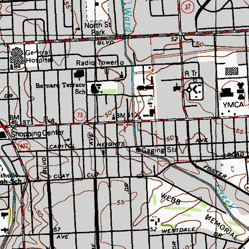 Topographic Map of Audubon Post Office, LA