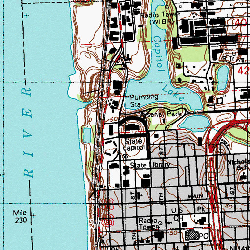 Topographic Map of Capitol Post Office, LA