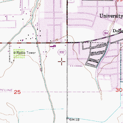 Topographic Map of Drew Post Office, LA